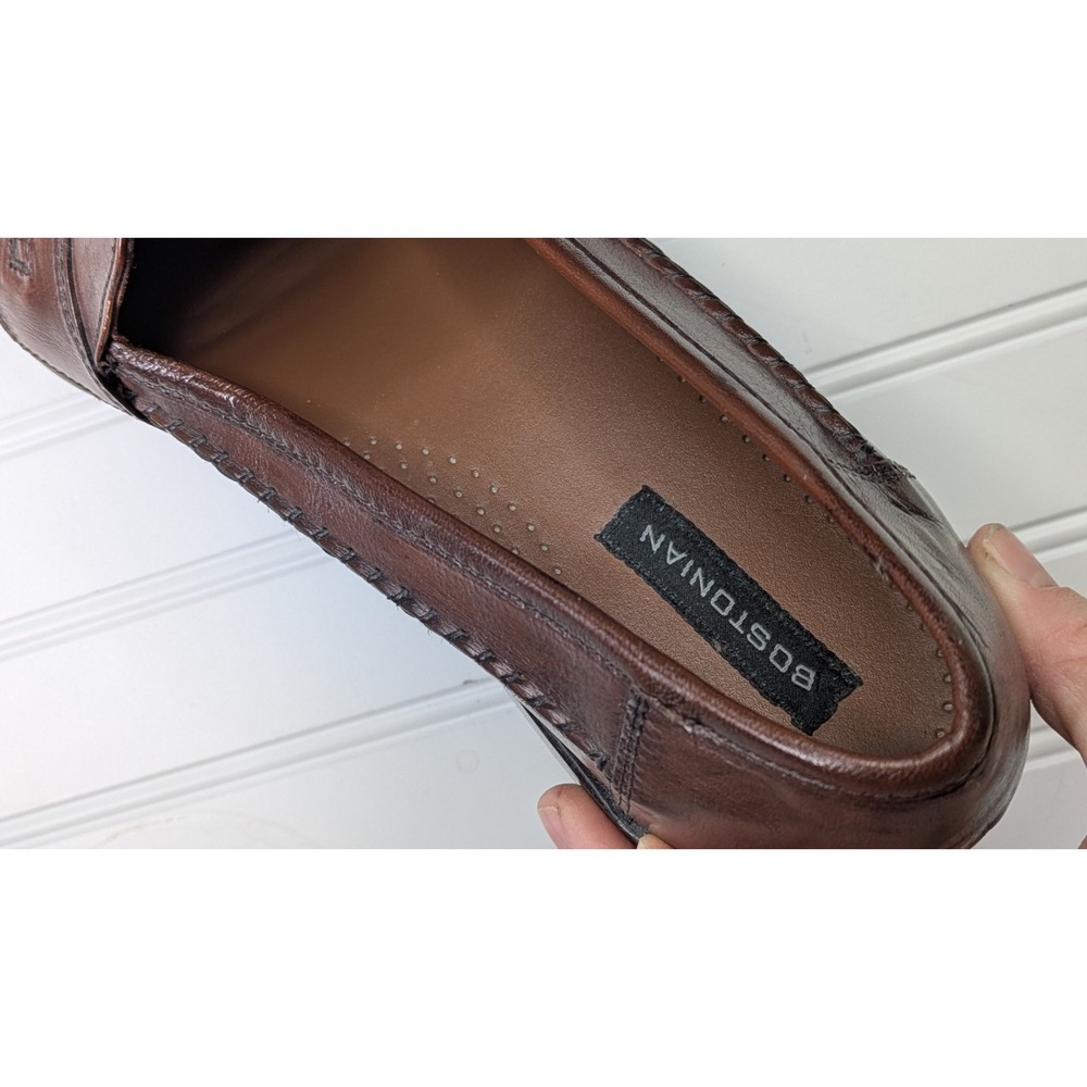 Bostonian Classic Leather Loafer Brown Slip On Men's Size 12M Shoes Flats Dress - Picture 8 of 13